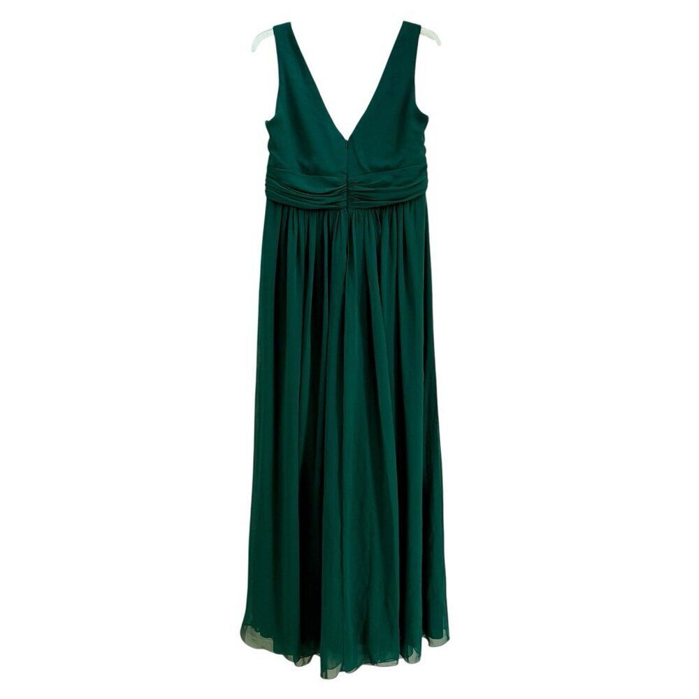 DESSY COLLECTION Sleeveless Draped Chiffon Maxi Dress Women 16 Hunter Green NWOT - Picture 7 of 11